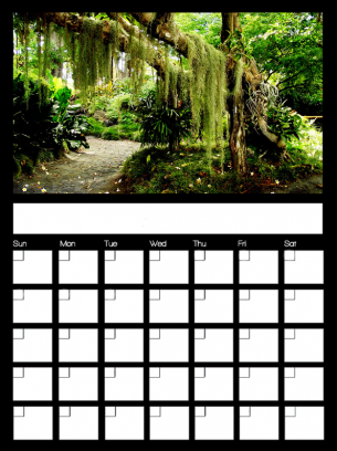 July Blank Monthly Calendars - Beautiful lush country air