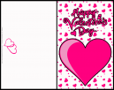 Pink Hearts Valentines Day Card