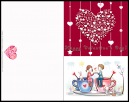 Boy And Girl sitting on a tea cup together cute Valentines Day Card