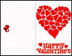 Red Hearts Valentines Day Card - Make your own card with red hearts on it for valentines day