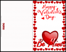 Be Mine Valentines Day Card with Happy valentines day and the words 