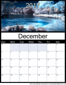 New December 2017 Printable Monthly Calendar