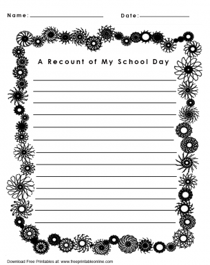A Recount of My School Day and a Reflection of What I enjoyed Kids Worksheet