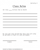 Classroom Rules Worksheet - Our class believes that we should: [List Rules]. My class and I have decided that these rules will allow me and others to learn in a safe environment.