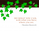 Motivational Quotes from Theodore Roosevelt - Do what you can, with what you have, where you are.