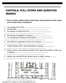  Capitals Full Stops and Question Marks Worksheet - Put in the Capitals, Full Stops and Question Marks when you re-write these sentences