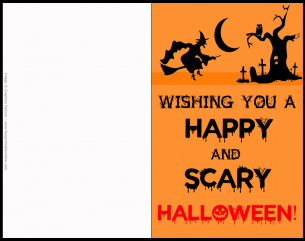 Happy and Scary Halloween Greeting Card