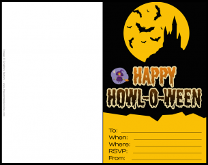 Happy Howl O Ween Invitation Card - A fun and creative way to invite your family and friends to your Halloween party
