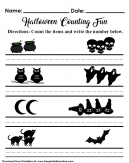 Halloween Counting Fun - Count the Number and Write it below