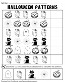 Halloween Theme - Follow the Pattern of the halloween icons - Kids Worksheet