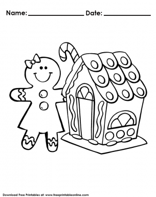 Gingerbread House Coloring Page Worksheet Activities For Kids This Christmas