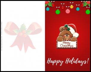Happy Holidays With a Santa Bear and Merry Christmas on it. Customize free