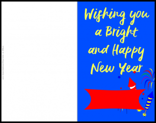 Customized New Years Day Cards -  Wishing You a Bright and Happy New Year!