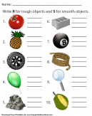  Rough and Smooth Objects - Kids Worksheets