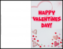 Valentines Day Printable Card - Red and light grey with 'Happy Valentines Day!' as the title..