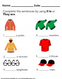 Complete the sentence worksheet 
