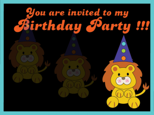 Lion Party Birthday Invitation