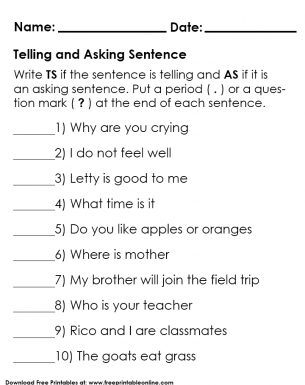 Know how to tell and ask - Kids Activity Worksheet