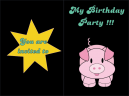 Pink Pig Birthday Invitation