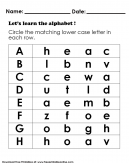 Learning Alphabet Activity - Preschool Worksheets