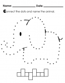 Elephant Dot Tracing Template - Connect the dots and name the animal