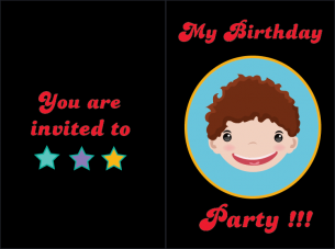 Brown Haired Boy Birthday Invitation