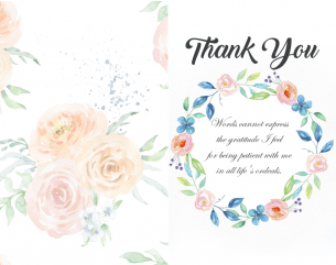 Floral Thank You Card With Message saying 