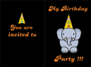 Elephant Party Birthday Invitation