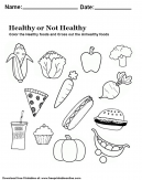 Health or not health - Color the healthy foods and cross out the unhealthy foods