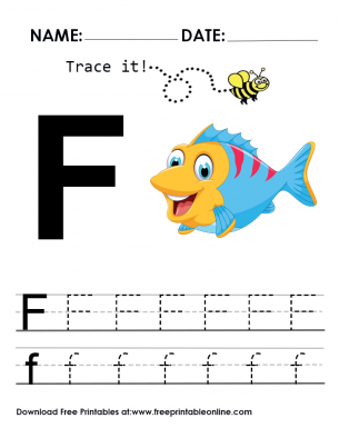 Trace it - Trace The Letter F Worksheet F for Fish