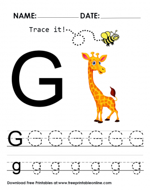 Trace it - Trace The Letter G Worksheet G for Giraffe