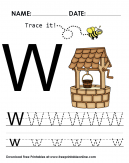 Trace it - Trace The Letter W Worksheet - W is for well