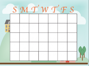 Blank House Monthly Calendars