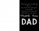 Thank You Dad - Free Father's Card Template Black Greeting Card with inspiring message