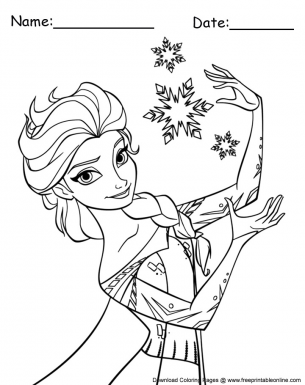 Queen Elsa Of Arendelle Coloring Pages charming the snow flakes from the movie Frozen