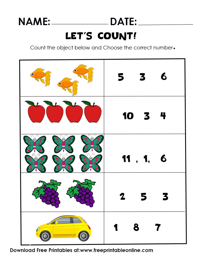 Free Printable Counting Worksheets Free Printable - Bank2home.com