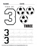 Trace it Three! Practice Tracing The Number Three - Free Worksheets