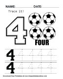 Trace it Four! Practice Tracing The Number Four - Free Worksheets