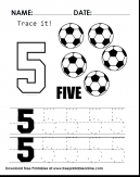 Trace it Five! Practice Tracing The Number Four - Free Worksheets