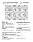Branches of Science Word Hunt Puzzle - Middle school worksheet