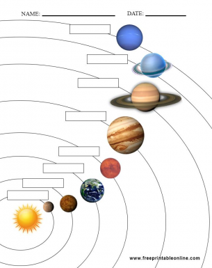 Name the Planets Infographic, with boxes to write the name of the planet as your answer
