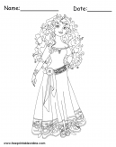 Princess Merida from Brave -  Coloring pages with Disney Princesses