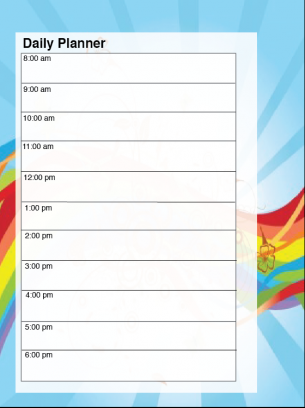 rainbow daily planner