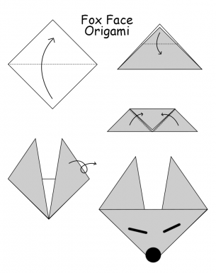 Fox Face Origami Paper Crafts - easily create a fox with paper