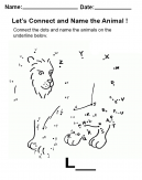 Let's Connect the Dots and then Name the Animal Worksheet 