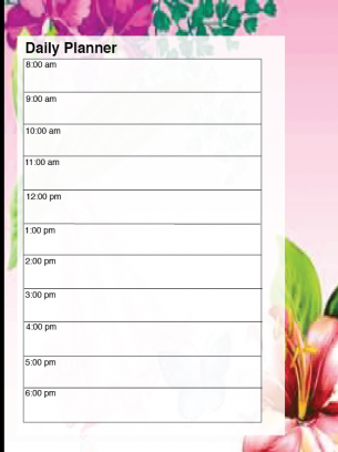 Pink Flower Daily Planner