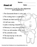 Find it! Look for the adjectives and under line them - 10 sentences to learn from