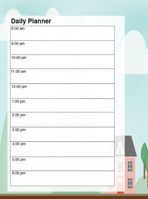 simple clouds daily planner