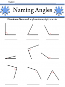 Angles Worksheet - Obtuse, Right, or Acute - Distinguish Between Different Angles