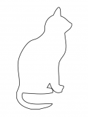 Cat outline template - Trace and cut out the cat design - Printable Activities Template